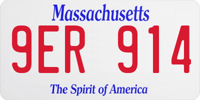 MA license plate 9ER914