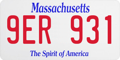 MA license plate 9ER931