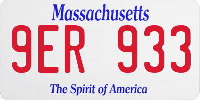 MA license plate 9ER933