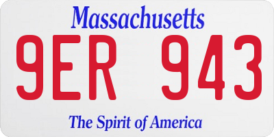 MA license plate 9ER943