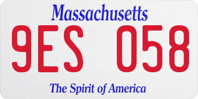 MA license plate 9ES058