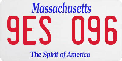 MA license plate 9ES096