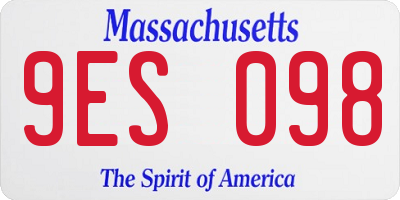 MA license plate 9ES098