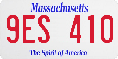 MA license plate 9ES410