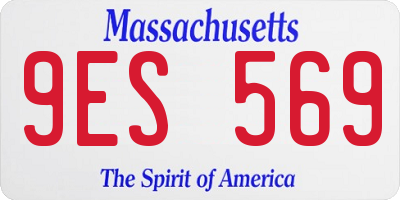 MA license plate 9ES569