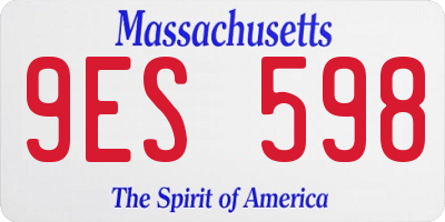 MA license plate 9ES598