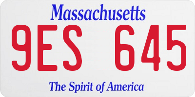 MA license plate 9ES645