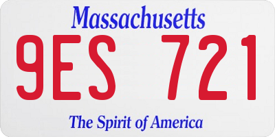 MA license plate 9ES721