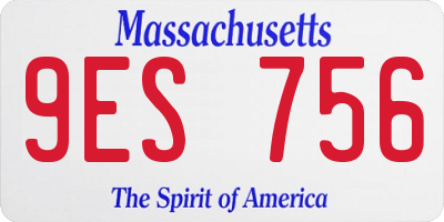 MA license plate 9ES756