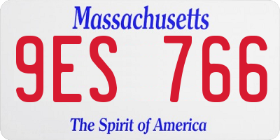 MA license plate 9ES766