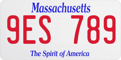 MA license plate 9ES789