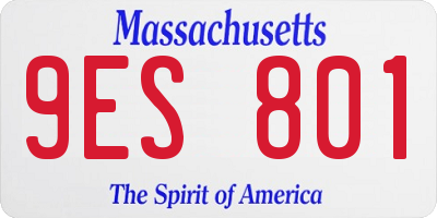 MA license plate 9ES801