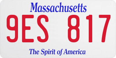 MA license plate 9ES817