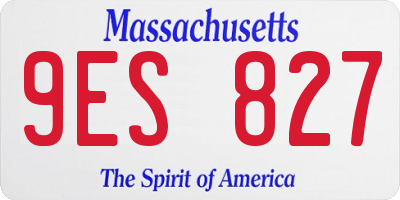 MA license plate 9ES827