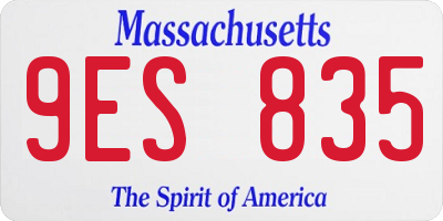 MA license plate 9ES835