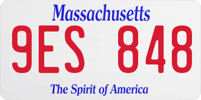 MA license plate 9ES848