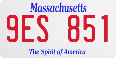 MA license plate 9ES851