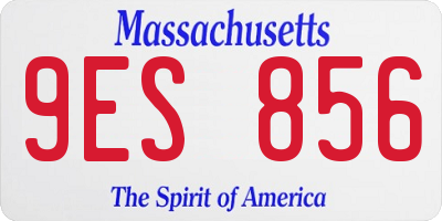 MA license plate 9ES856