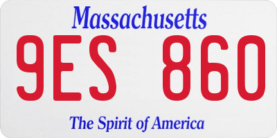 MA license plate 9ES860