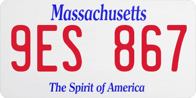 MA license plate 9ES867