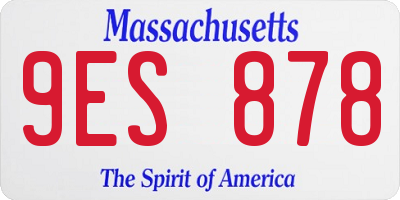 MA license plate 9ES878