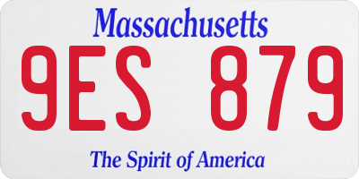 MA license plate 9ES879
