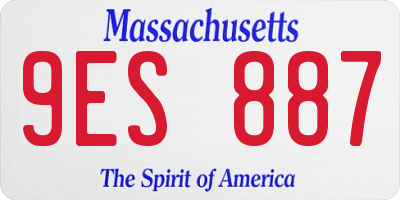 MA license plate 9ES887