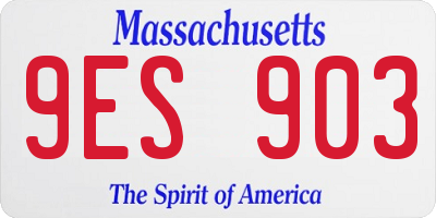 MA license plate 9ES903