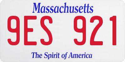 MA license plate 9ES921