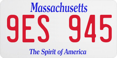 MA license plate 9ES945