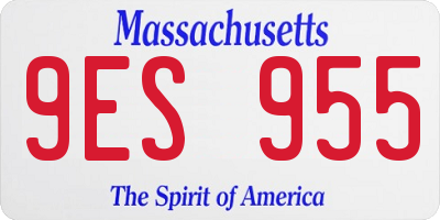 MA license plate 9ES955