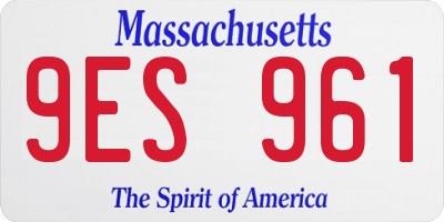 MA license plate 9ES961