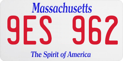 MA license plate 9ES962