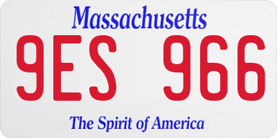 MA license plate 9ES966