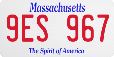 MA license plate 9ES967