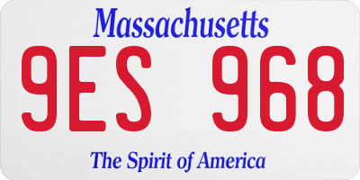 MA license plate 9ES968