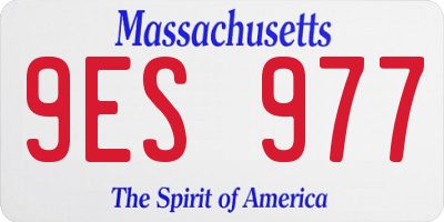 MA license plate 9ES977