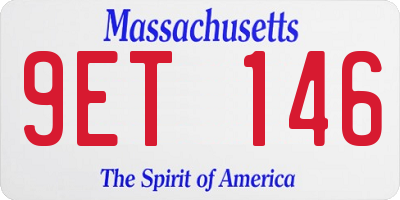 MA license plate 9ET146