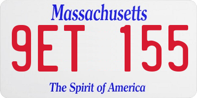 MA license plate 9ET155