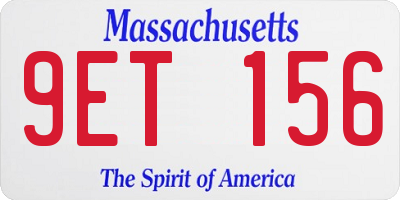 MA license plate 9ET156