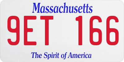 MA license plate 9ET166