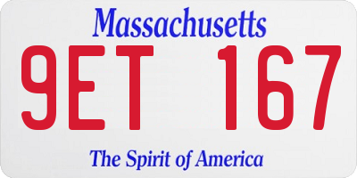 MA license plate 9ET167