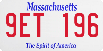 MA license plate 9ET196