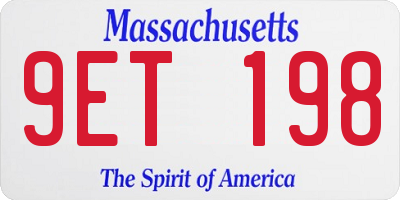 MA license plate 9ET198