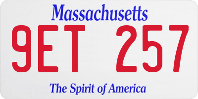 MA license plate 9ET257