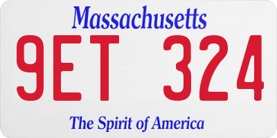MA license plate 9ET324