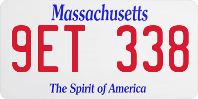 MA license plate 9ET338