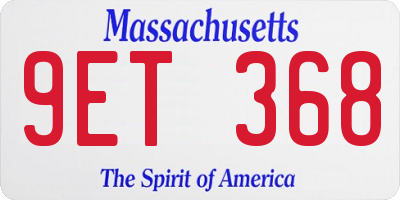 MA license plate 9ET368