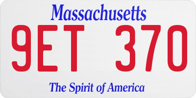 MA license plate 9ET370