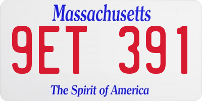 MA license plate 9ET391